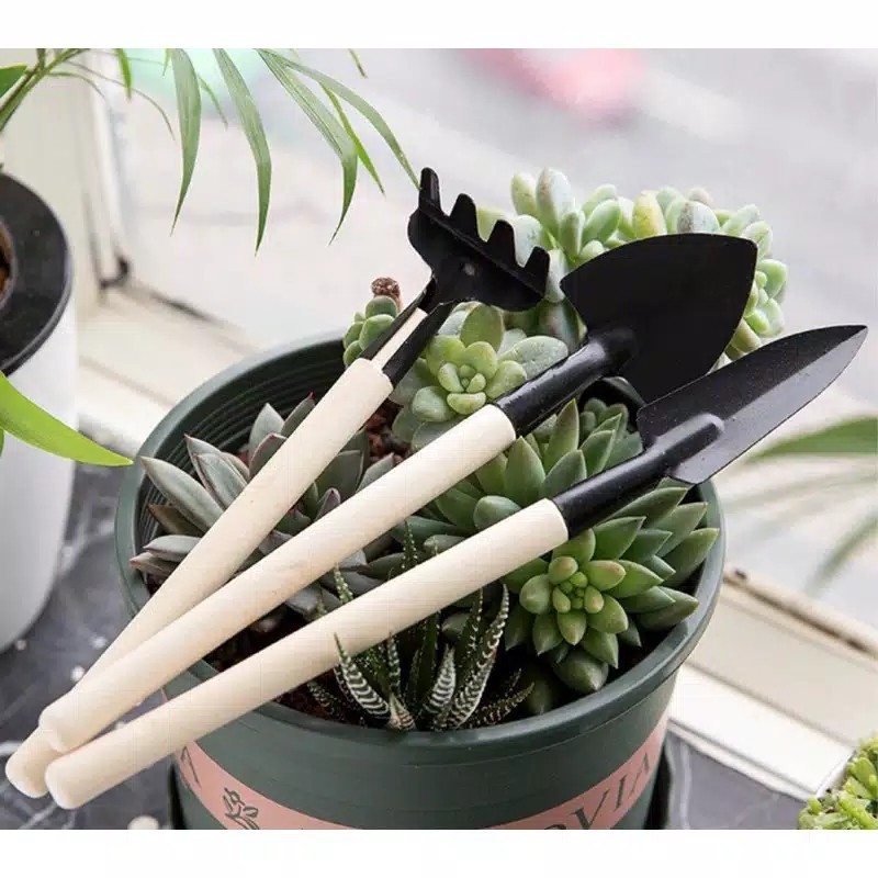 NA - MINI GARDEN TOOLS 3IN1 - PERALATAN BERKEBUN SEKOP GARPU CANGKUL