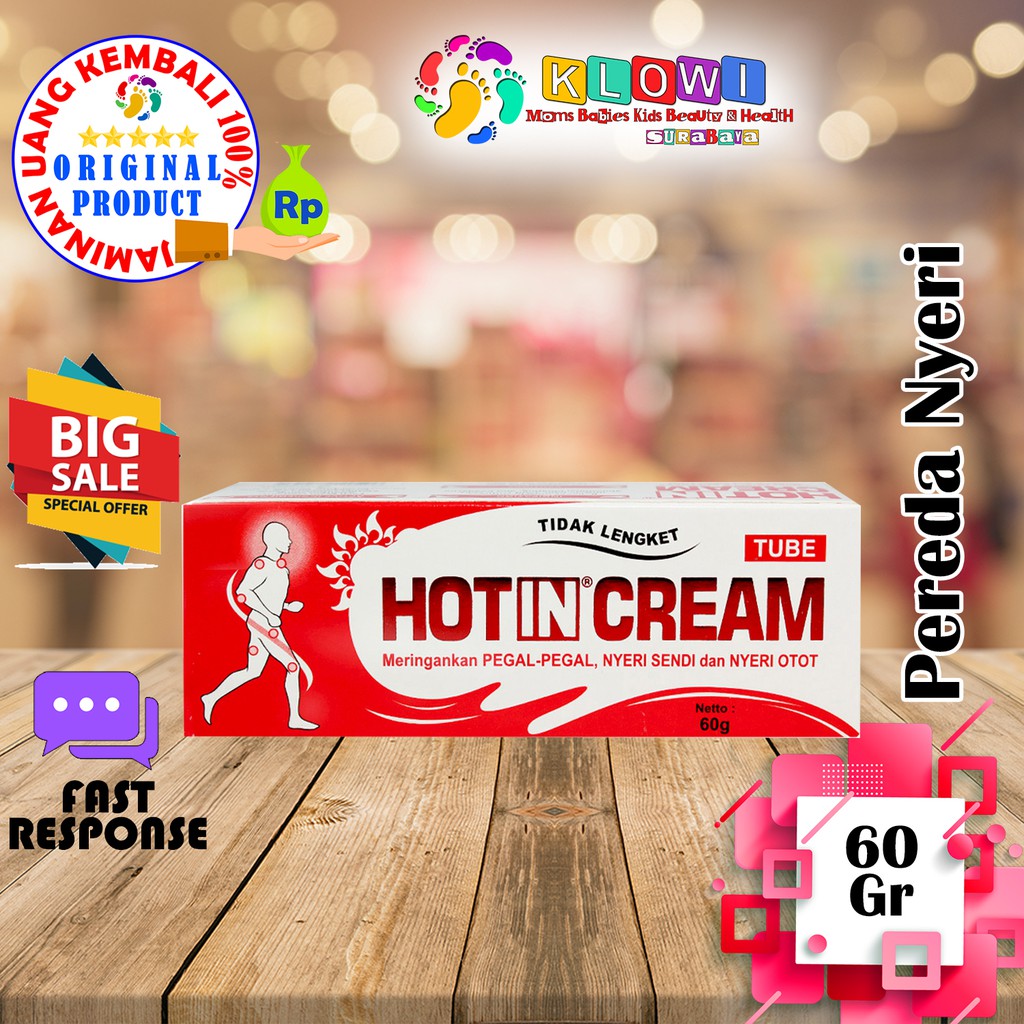 100% Original - Hot In Cream Tube 60 Gr / Krim Gosok / Hot In / Masuk Angin