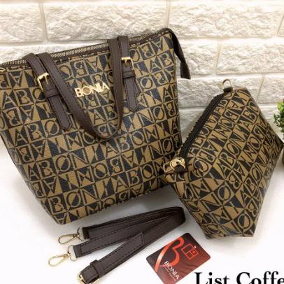 ➲ BIG SALE  TAS WANITA TOTE BAG BONIA 2in1 GOGO BONIA SUPER QUALITY SELEMPANG IMPORT BATAM ✿