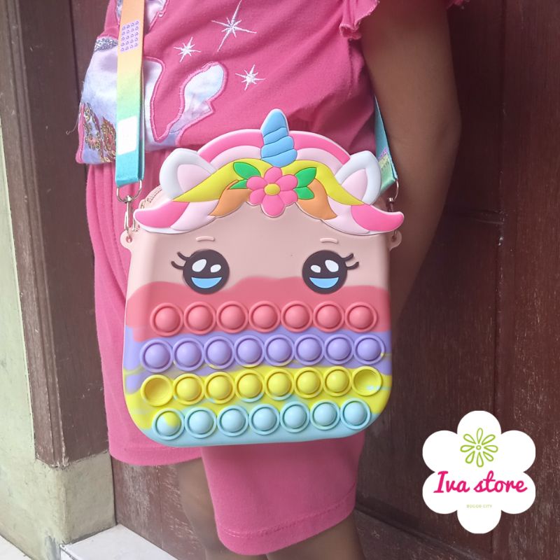 Tas pop it unicorn jumbo LED