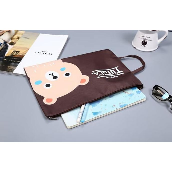 

Terpromo Pf01 Creative Fun Print Portable A4 File Storage Pouch Bag Enwen
