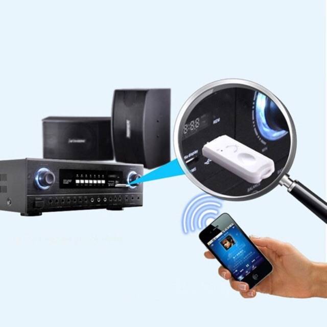 (NC) Dongle USB bluetooth Receiver audio music tanpa kabel AUX