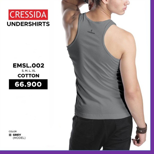 gof CRESSIDA SINGLET PRIA  EMSL.002 / CMUS.002  cressida kaos dalam pria cressida 100% original