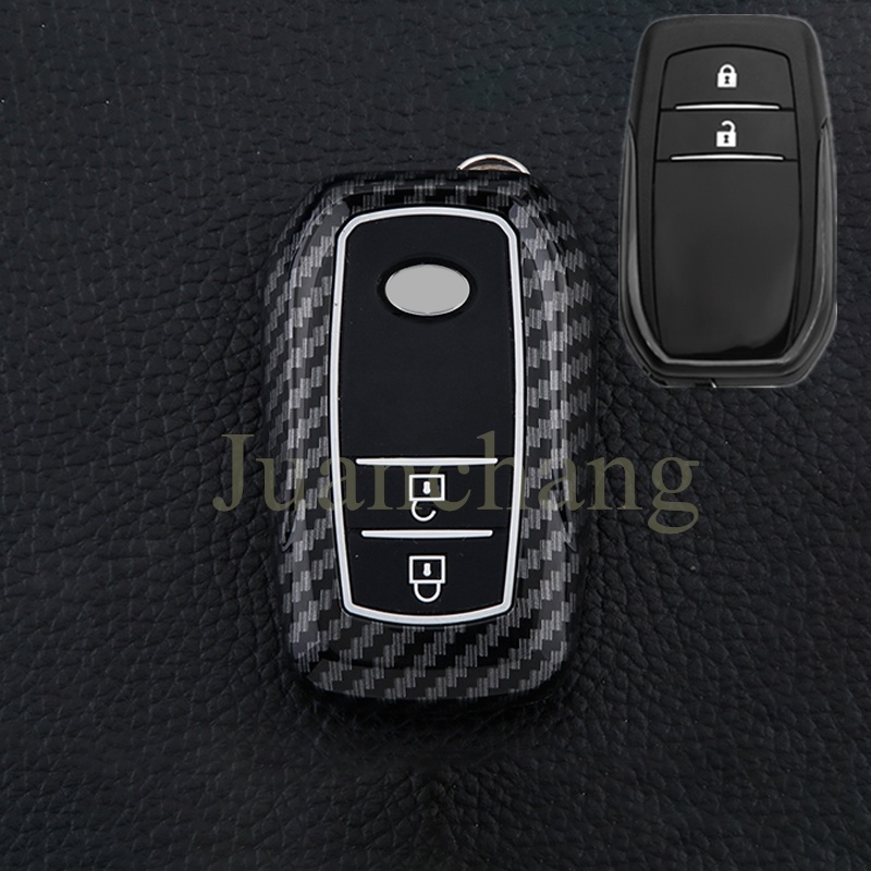 CAMRY Case Remote Kunci Mobil Bahan ABS Carbon fiber Untuk Toyota Corolla Rav4 Highlander Fortuner Hilux Land Cruiser Innova PRADO Rav4 Auris Avensis