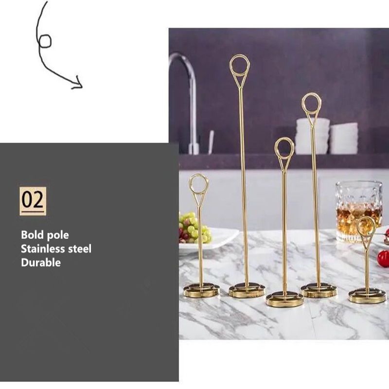 Tiang Nomor Meja Stainless Menu Stand Table Number Holder Stand Tatakan Holder Foto Price Tag