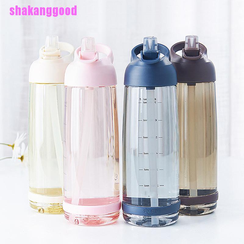 Botol Air Minum 1000ml Dengan Sedotan Ramah Lingkungan Bebas BPA Untuk Olahraga Outdoor