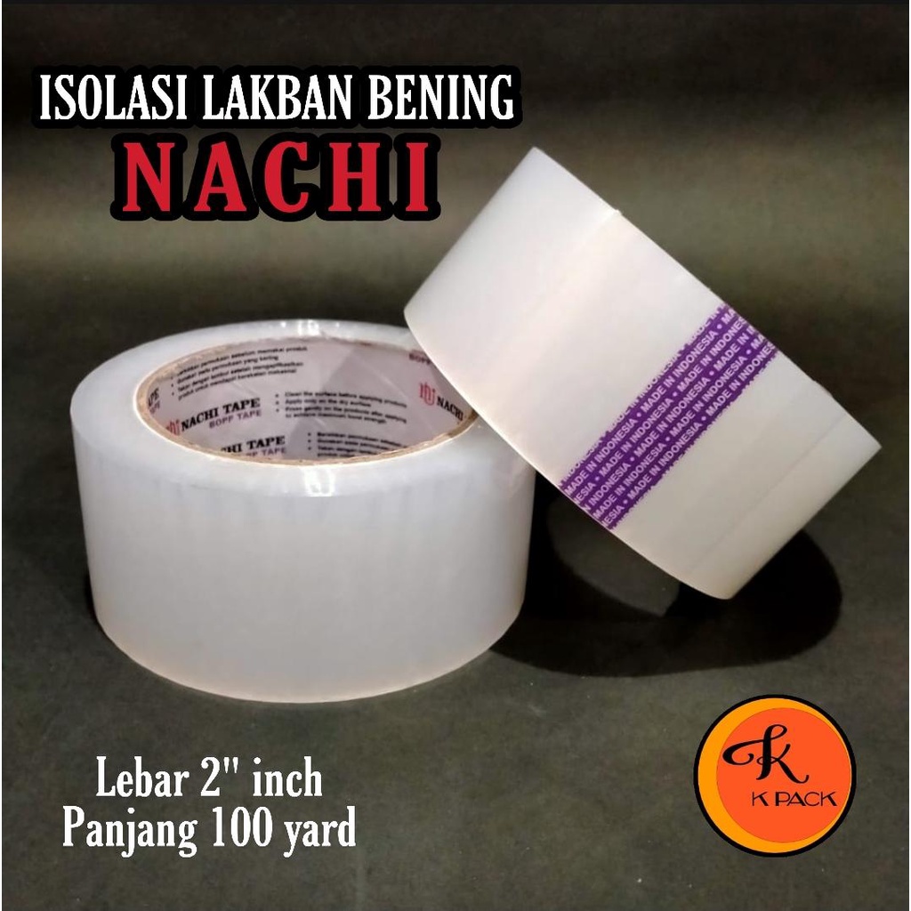 

Isolasi Selotip Lakban Bening Lakban Nachi Asli Ori 48mm 2" 100 Yard
