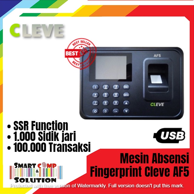 Mesin Absensi Sidik Jari Cleve AF5 / AF-5 - Fingerprint SSR Excel