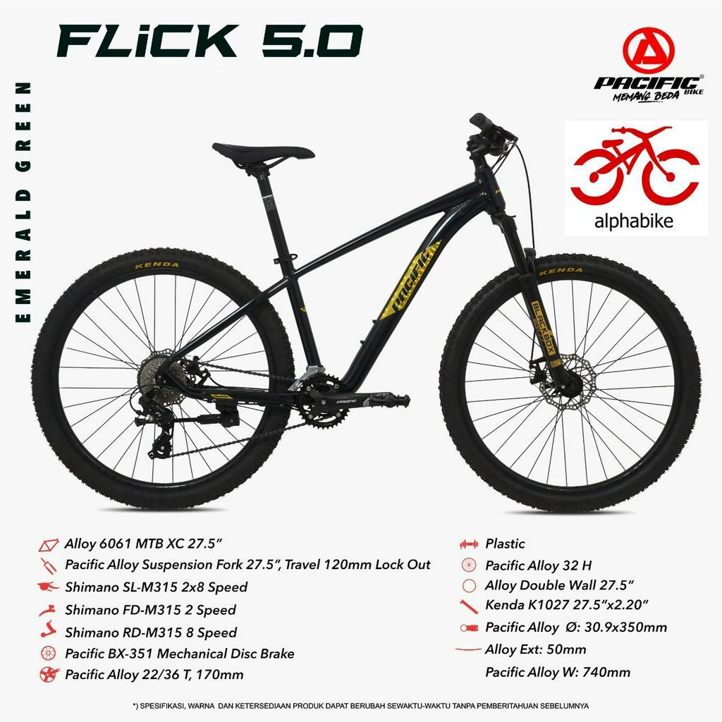 SEPEDA GUNUNG MTB 27.5 PACIFIC MTB FLICK 5.0 (2X8 MD)