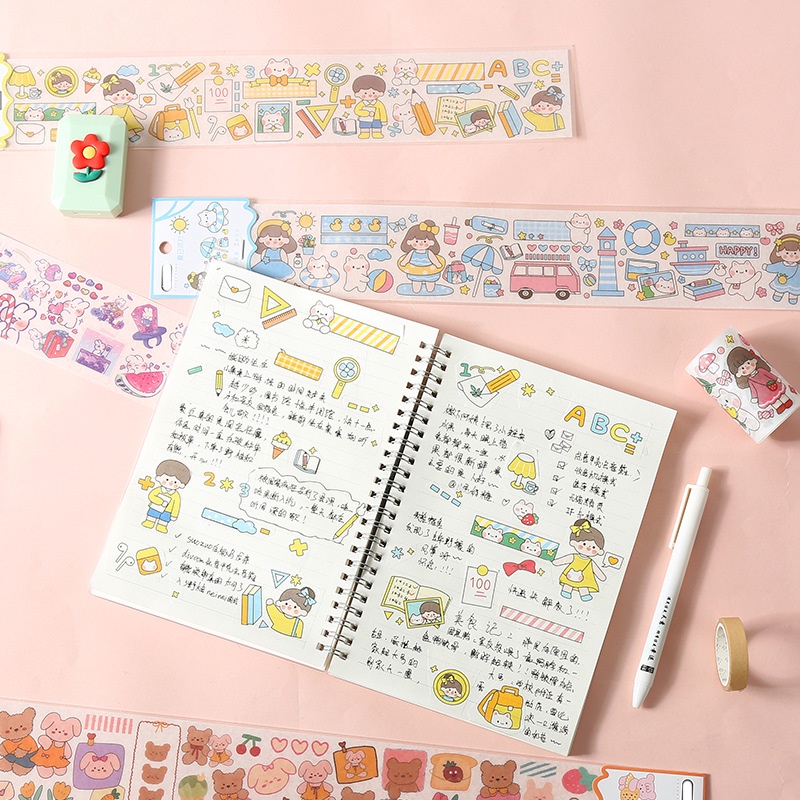 [FEATURED] [1 Sheet Cute Korean ins Style Self-Adhesive Stationery Stickers] [Student Decorative DIY Stickers For Hand Account, Diary, Scrapbooking, Handbook]