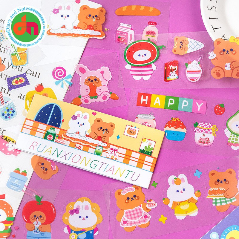 

Sticker Hiasan Buku Give You a Bite of Sweet Diary Deco Stickers