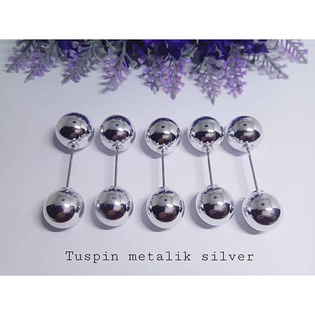 Tuspin metalik silver