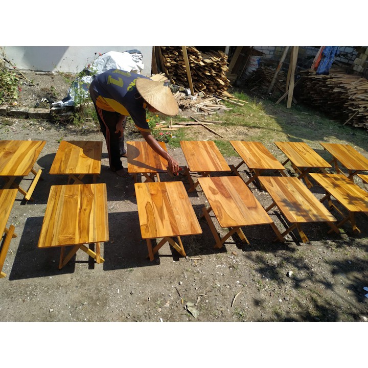 Meja Lipat Kayu Jati 50x30