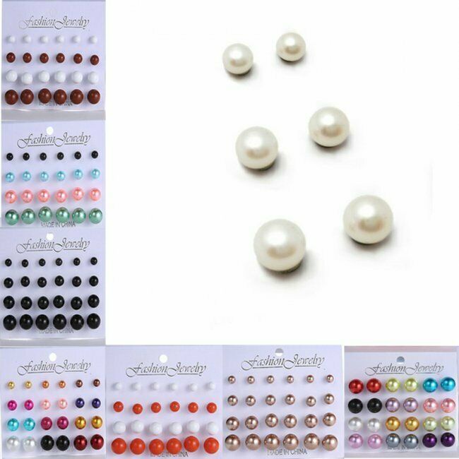 Set Anting Tusuk Aksen Mutiara Imitasi Untuk Wanita