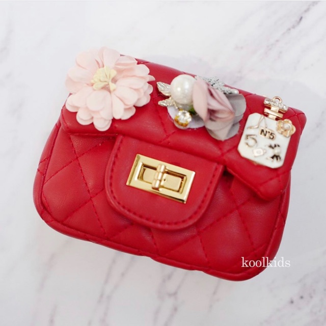 TAS ANAK CEWEK - Mini Bag Tas Chanel Red 01