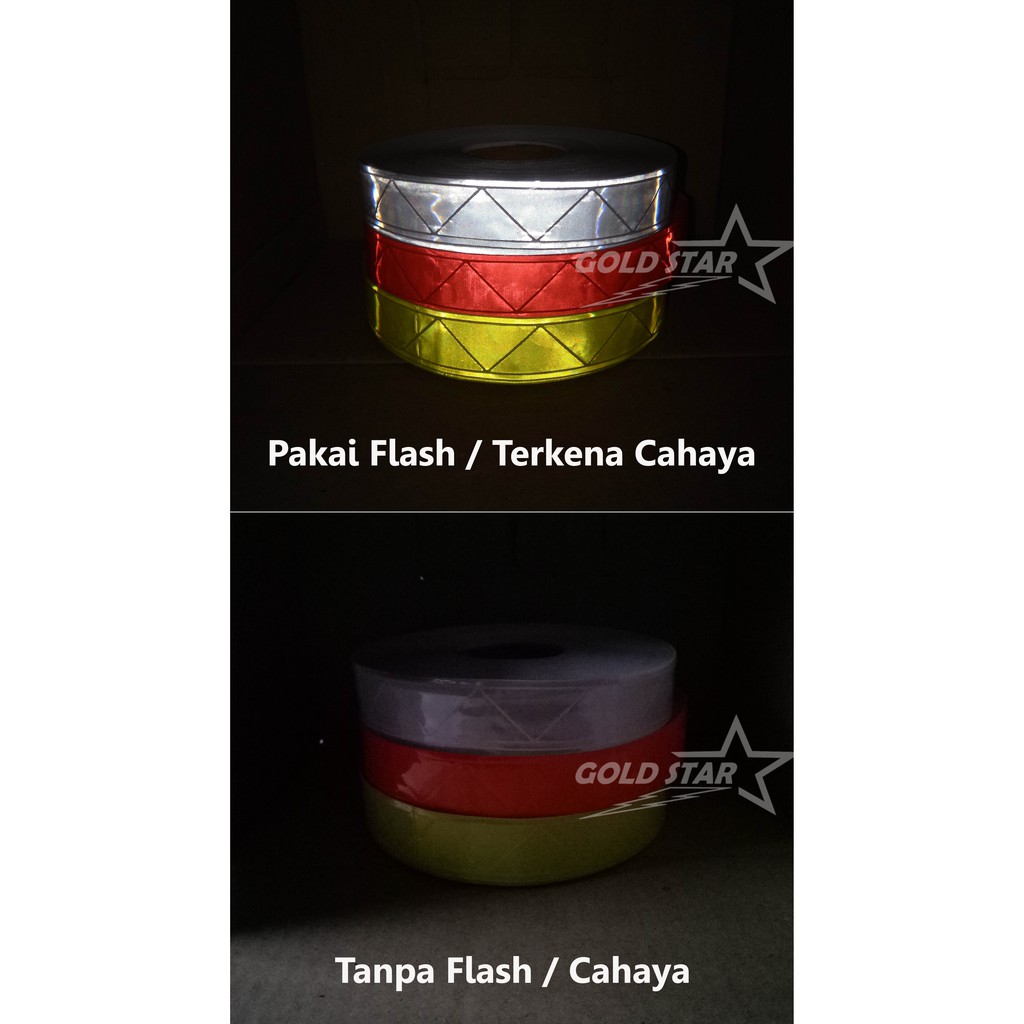 Scotlight Plastik Pita Skotlet Kain Reflektor Cahaya Baju Rompi Polisi Roll