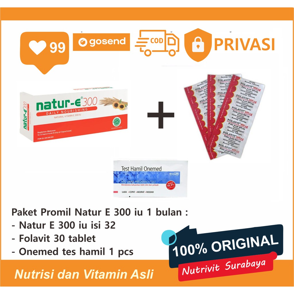 PAKET PROMIL NATUR E DAN FOLAVIT 1 BULAN