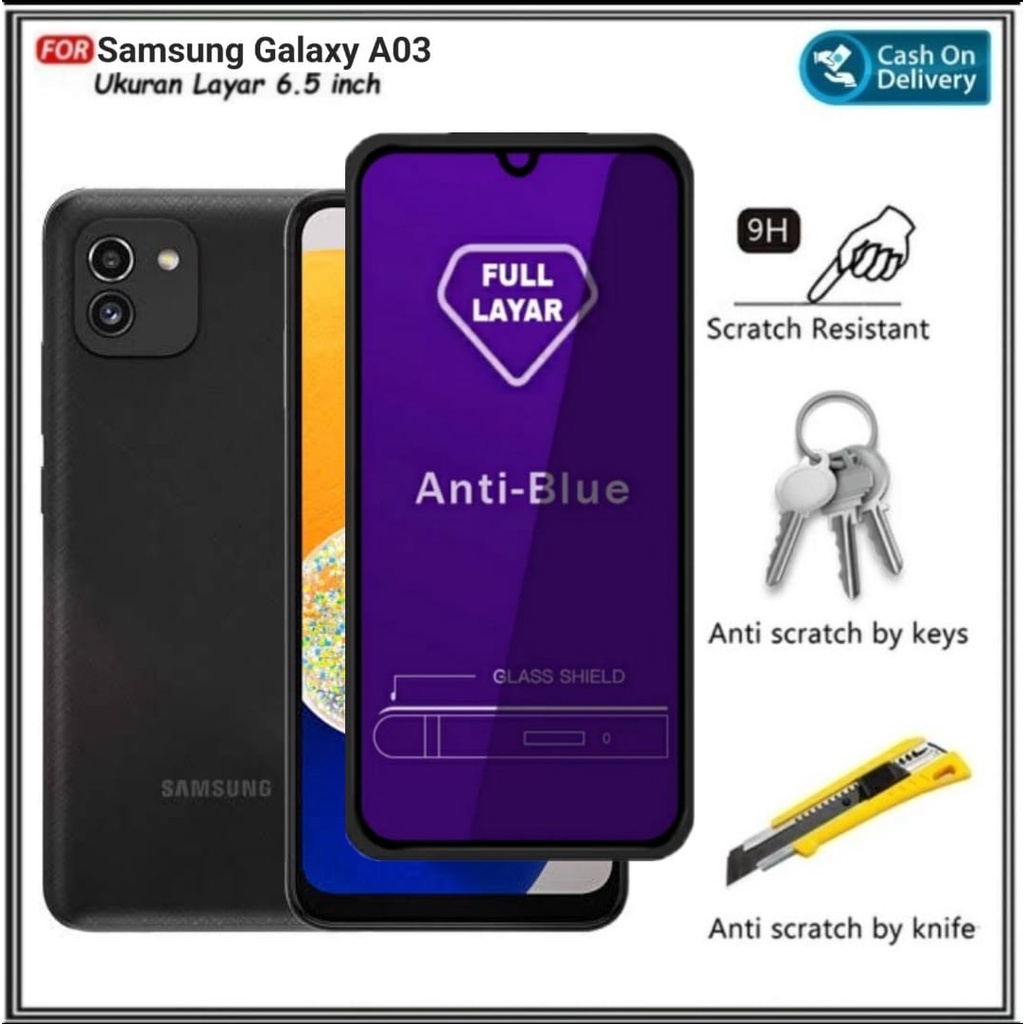 Promo Di AlvaCaseAcc Tempered Glass Samsung Galaxy A03 2022 Samsung A03 Core Blue Light Anti Gores K