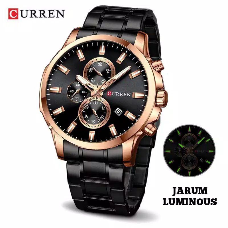 CURREN 8348 Jam Tangan Pria Analog Stainless Steel Chronograph