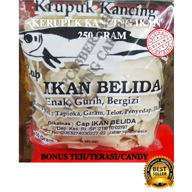 

Kerupuk Ikan Belida uk Kancing 250 Gr Bonus tinggal Pilih