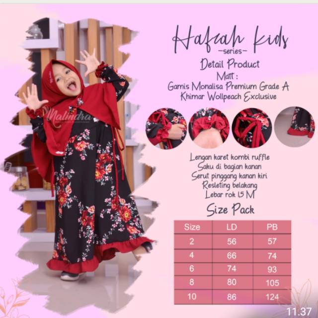 Gamis hafzah kids original nalindra
