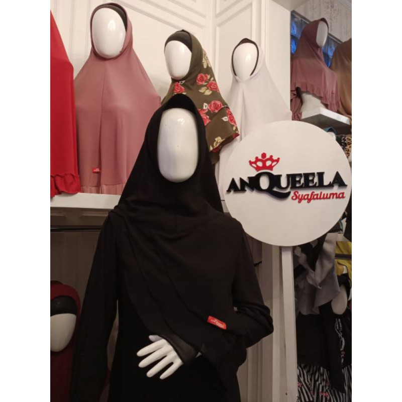 Hijab Terbaru &quot; KHIMAR LEAF CERUTY 3 LAYER ORI ANQUEELA