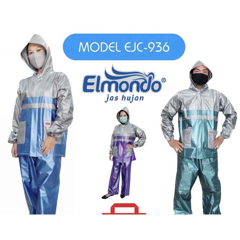Jas Hujan Setelan Metalik Kombinasi 936