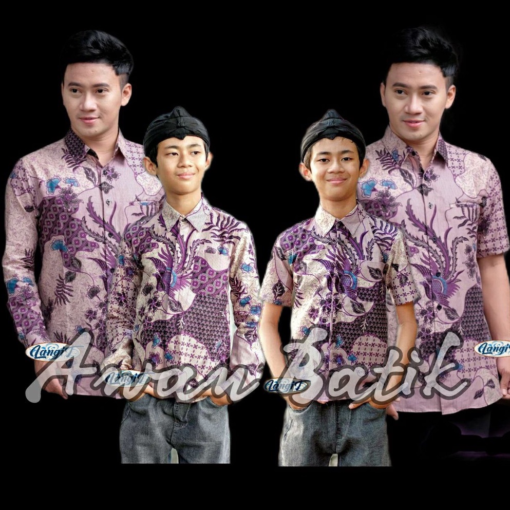 TERBARU Couple sweet || couple batik ayah dan anak cowok BATIK lilac Batik Ungu Batik Premium