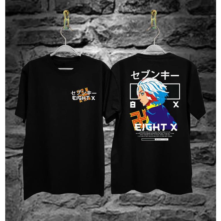T-SHIRT BAJU KAOS DISTRO EIGHT X HITAM PUTIH