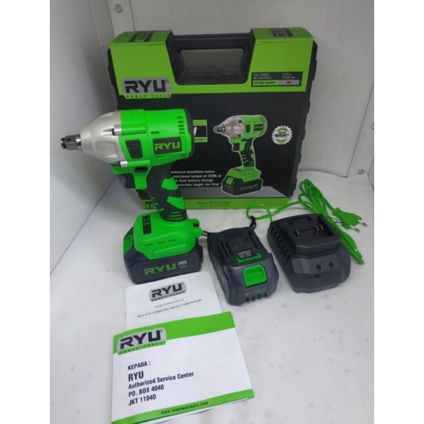 cordless impact wrench rcw20v / impact pembuka baut baterai rcw 20v ryu