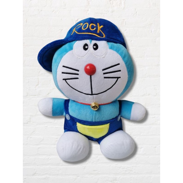 Boneka Doraemon / Boneka Doraemon lucu / Doraemon topi dan baju size 35cm