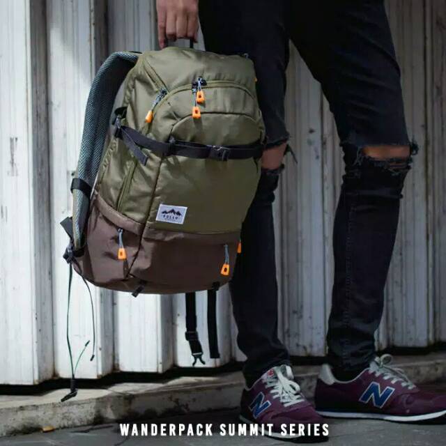 Tas Ransel Laptop Kuliah Carrier Backpack - Sollu Summit Series Olive Brown