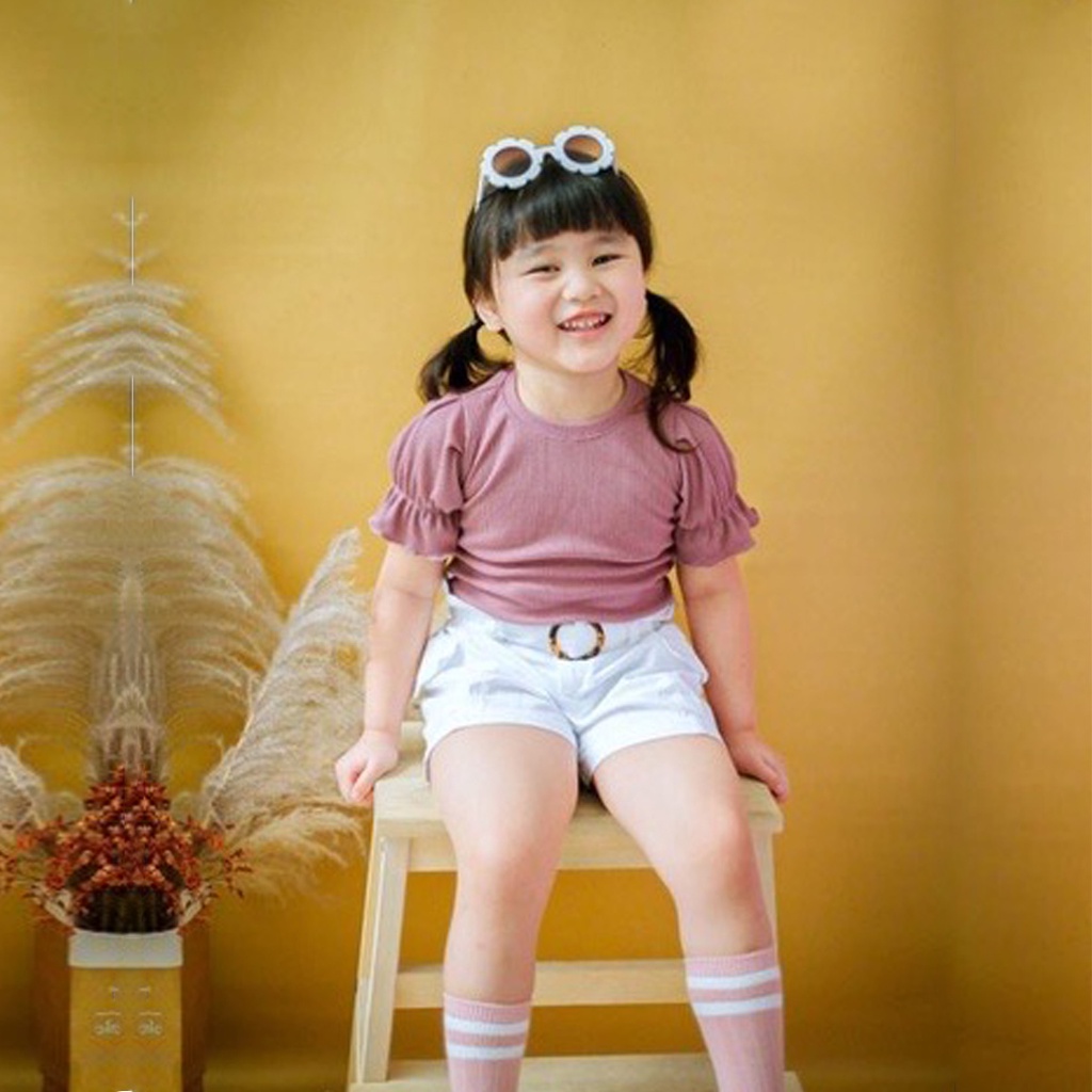 Baju Atasan anak Perempuan HOLLY BLOOM KNIT lengan balon ( RAJUT F )