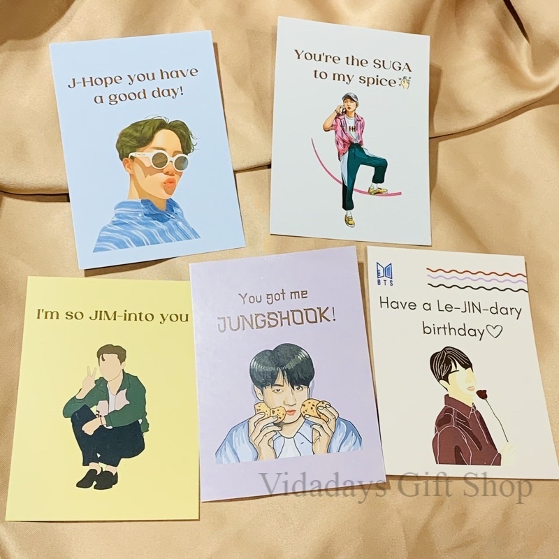 VIDADAYS Kartu Ucapan Plesetan Kata Nama BTS / KPop BTS