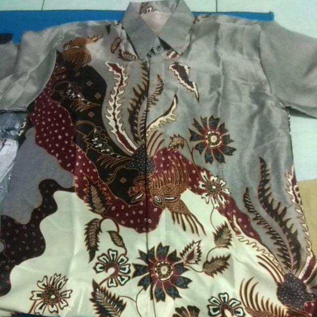 Kemeja Batik Semi Sutra Silk Lengan Panjang Istimewa