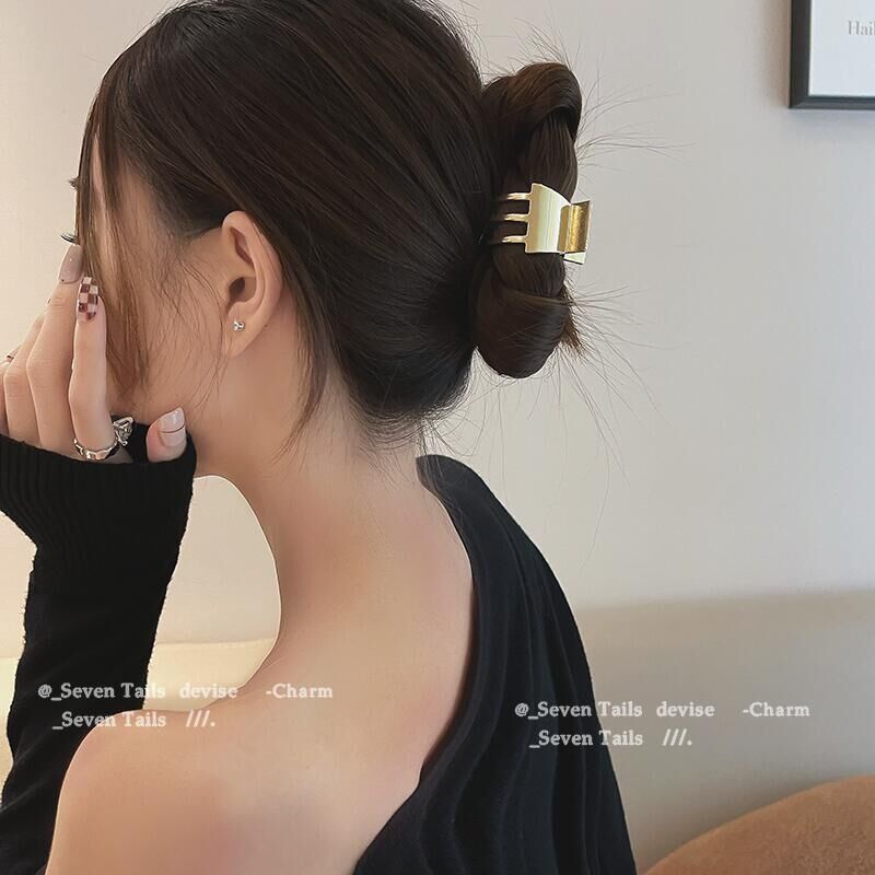 Simple High Ponytail Fixation Hairpin Fashion Gold Silver Hair Clips for Women Hair Accessories