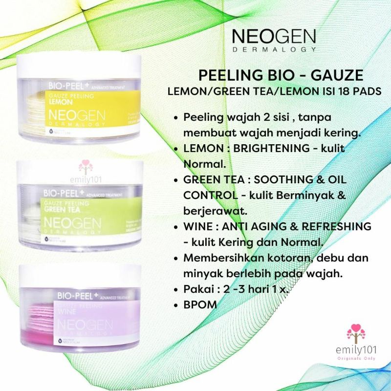 Peeling Neogen Bio Peel Lemon Green Tea Wine 10 pads 18 pads