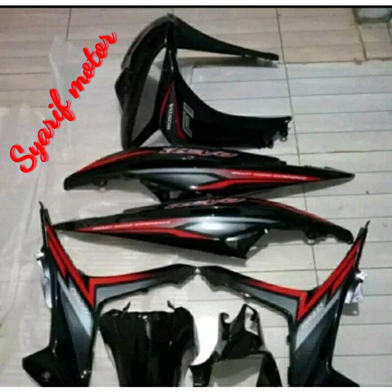 Cover Body Revo Fit Fi Full Halus 2015 2018 Warna Hitam Bersetrip