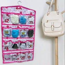 Rak hanger underwear karakter banner lucu dengan gantungan baju tempat celana dalam dan bh rak obat