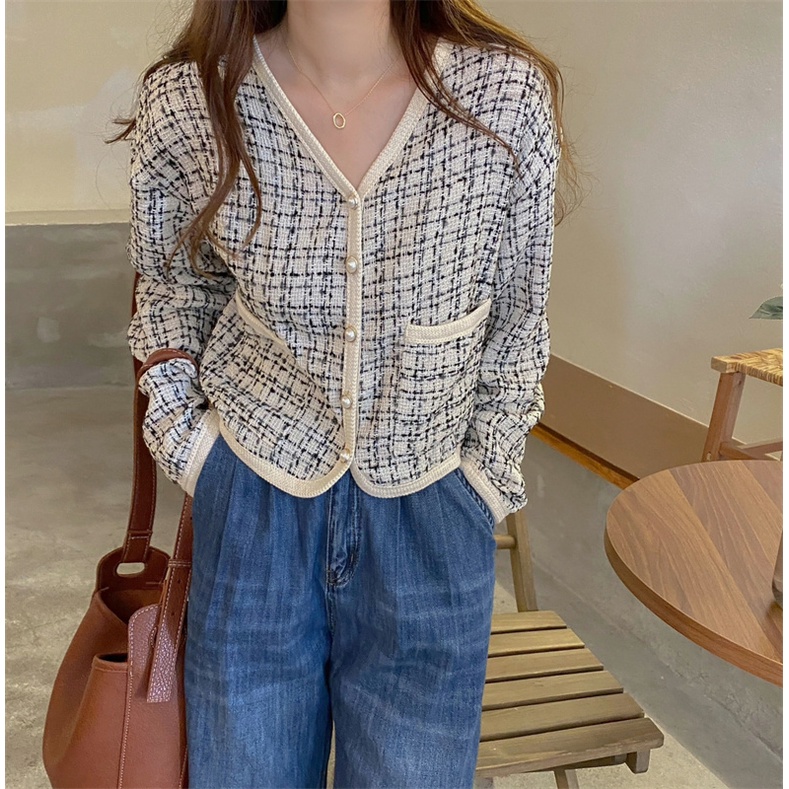 Jaket Wanita Terbaru Korean Style Outer Crop Jacket Lengan Panjang