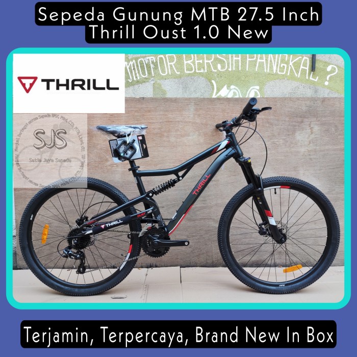 (KHUSUS GOJEK/GRAB) Sepeda Gunung MTB 27.5 Inch Thrill Oust 1.0 New - Black Red, L (17)