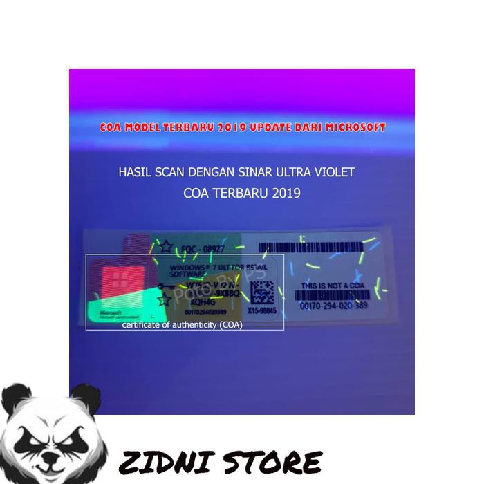SOFTWARE APLIKASI SWA947 WINDOWS 7 ULTIMATE LISENSI STICKER COA