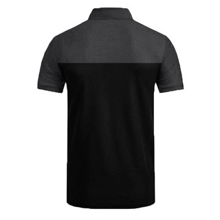 Polo Shirt Pria Abu    Gelap Tuton Kombinasi Hitam Slimfit Baju Kaos Kerah