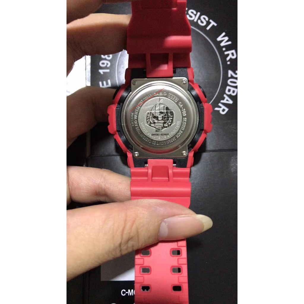 [Tersedia] CASIO GSHOCK GA700 joint full set waterproof-GA700 joint protection waterproof-GA700 black red