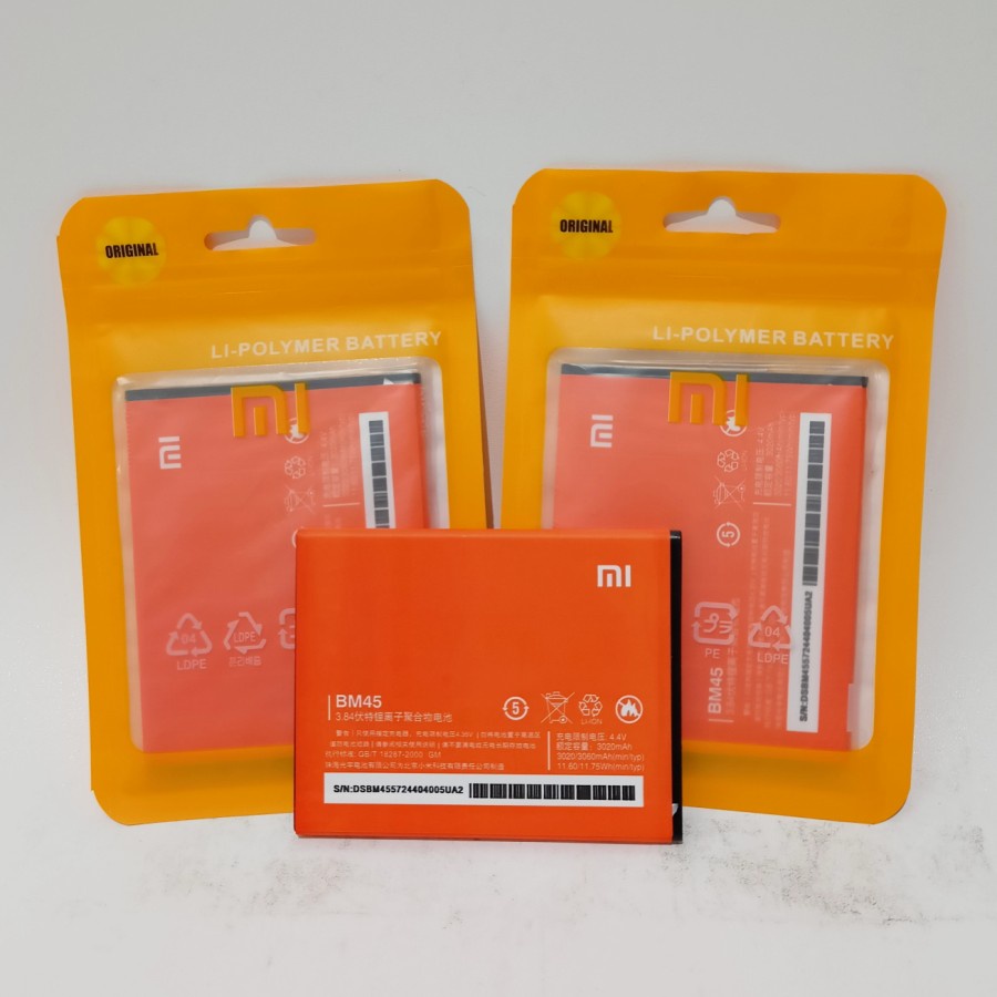BATU HP BATRE BATERAY BATERAI XIAOMI REDMI NOTE 2/BM45/BM-45 ORI