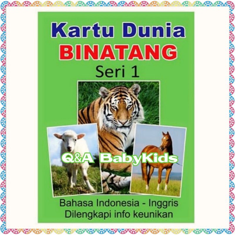 Flash Card Flashcard Kartu Pintar Bayi Anak Balita Seri Belajar Mengenal Hewan Binatang