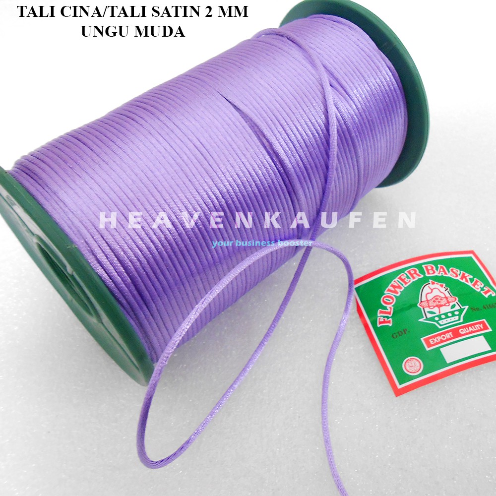 Tali Cina / Tali Satin Cina 2 mm Warna Ungu Muda Murah Per Meter