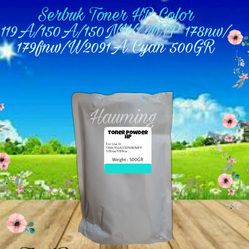 Serbuk Toner 119A 150A 150NW MFP 178NW 179FNW 178 179 W2091A Cyan 500gr