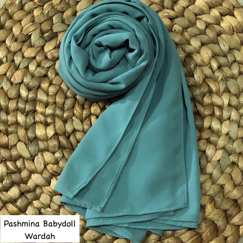PASHMINA CERUTY BABYDOLL PREMIUM JAHIT TEPI Hijab Jilbab-Wardah