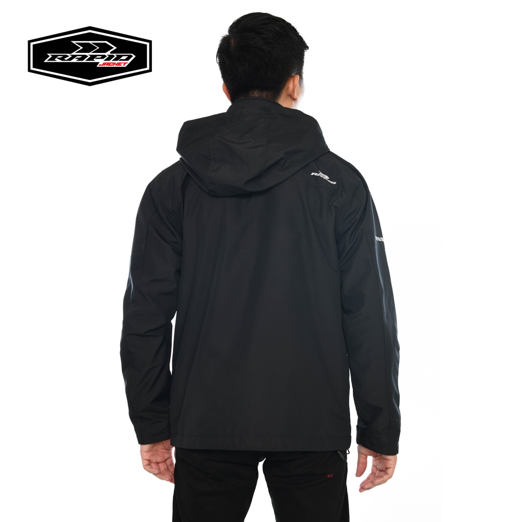 Jaket motor hoodie  RAPID NEOSKYLINE pria parasit premium jacket reflektif